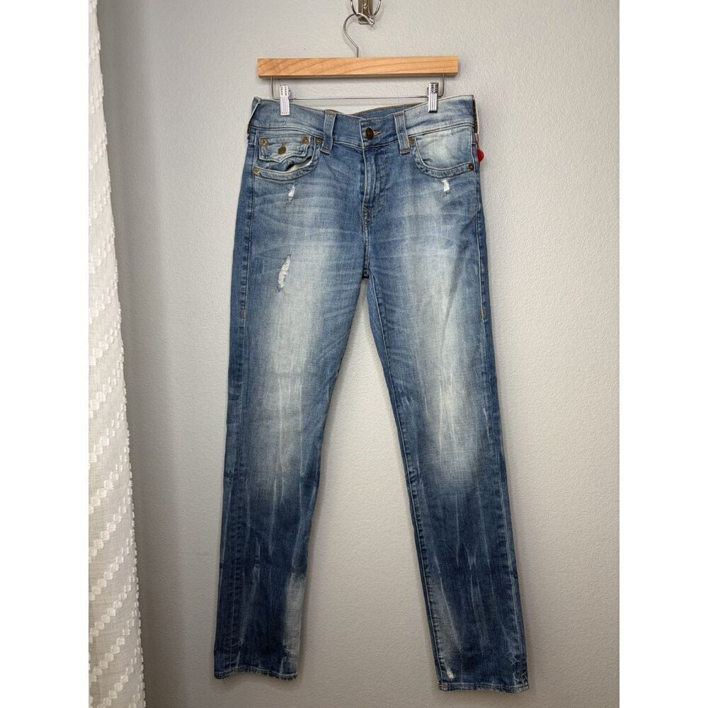 True Religion Geno Big T Flap Relaxed Slim Light Chilly Wash Jeans Men’s 31 x 33